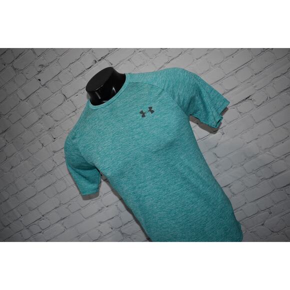 Under Armour Tech Tee Shirt Mens Size Small Performance HeatGear Blue Gym - Picture 1 of 6